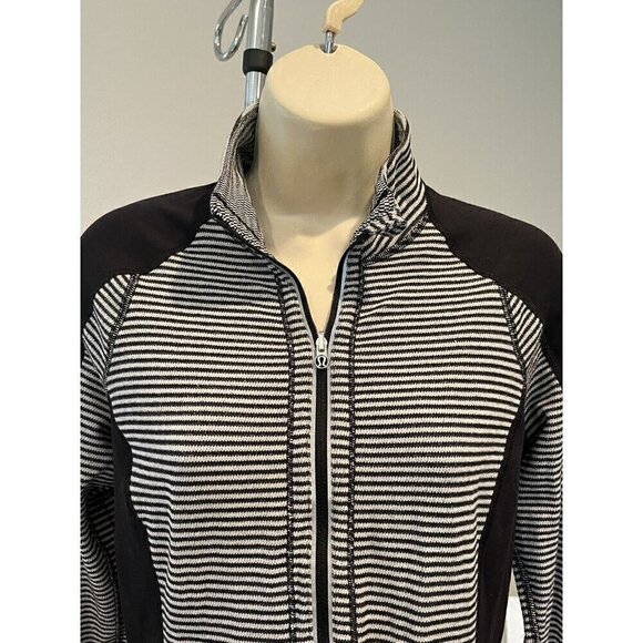 Lululemon Run U-Turn Mini Check Pique Heathered Black White Pullover Top - Picture 15 of 16